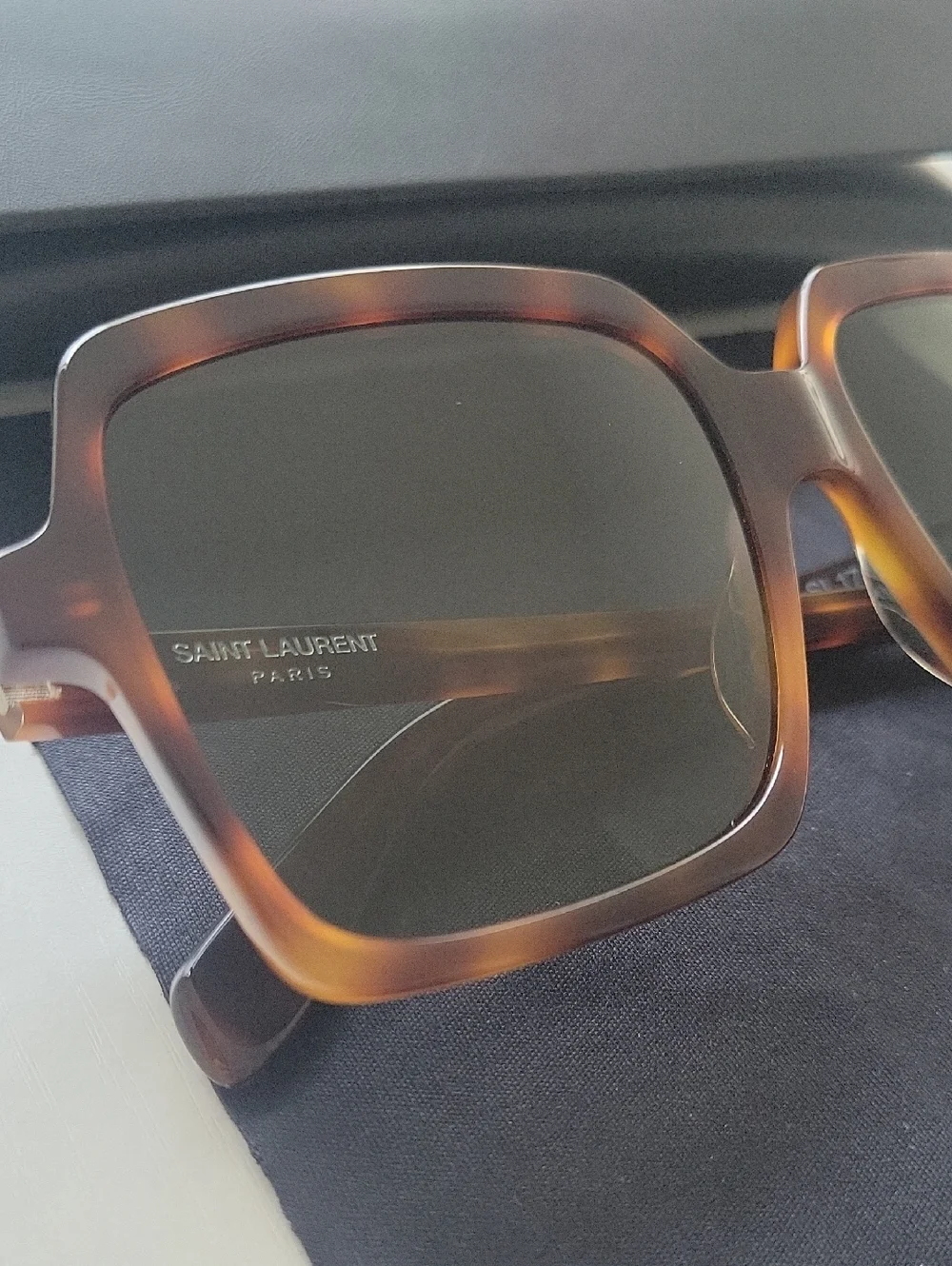 Saint Laurent Tortoiseshell Square Sunglasses - Picture 3 of 12